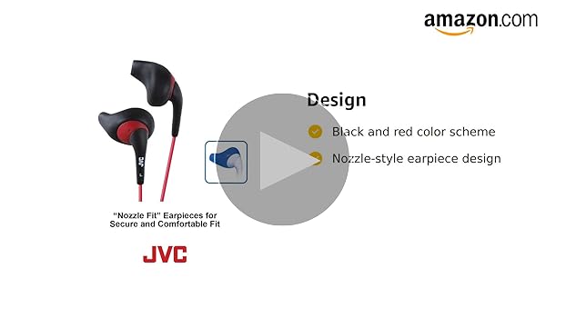 Amazon.com: JVC Black and Red Nozzel Secure Comfort Fit