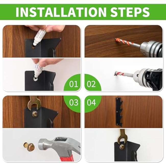 Olympic Wall Mounted Barbell Storage Rack Holder Stand Hanger for Olympic Barbell, Curl bar,Home, Commercial, Garage Gym (4 bars)