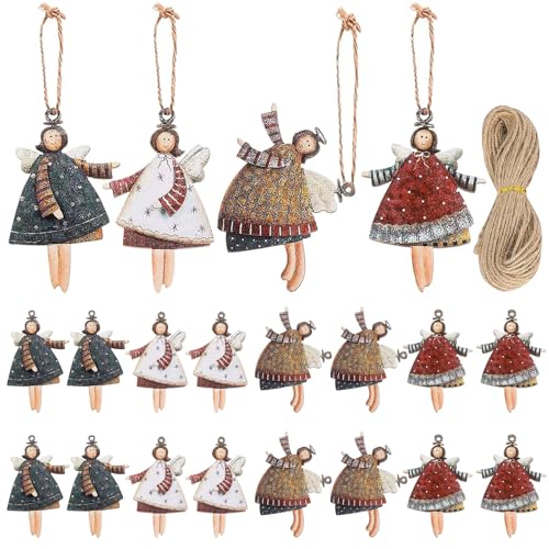 20 Stück Kleine Engel Anhänger für Weihnachtsbaum Weihnachten Deko...