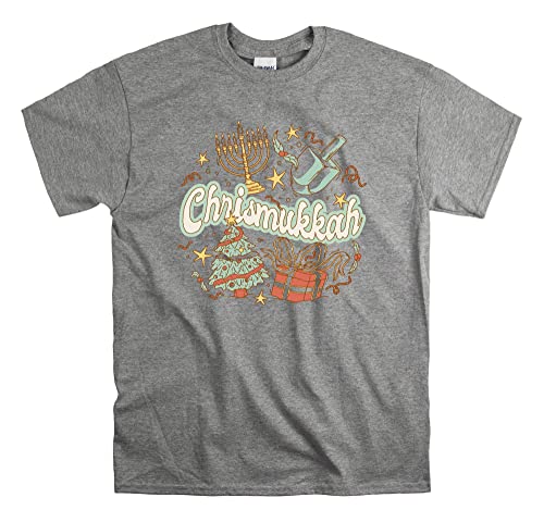 T-shirt Chrismukkah haut en coton gris taille XL mode unisexe