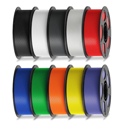 ⚡ ANYCUBIC PLA Filament 1.75mm Bundle, 3D Printer Filament 1.75mm Dimensional Accuracy +/- 0.02mm, 1KG Spool, Black, White, Texture Grey, Clear, Red, Blue, Green, Orange, Yellow, Purple, 10KG in Total