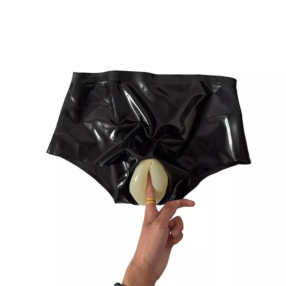 Latex Panties Unterhose mit Vagin Anal hülle,Latex Gummi Slip,Sexy Unterwäsche Dessous Damen Sexspielzeug Frauen
