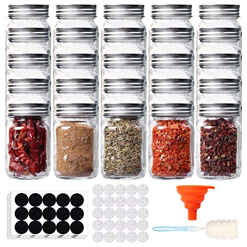 RusseryPek 25 tarros de cristal Mason de 120 ml Cover