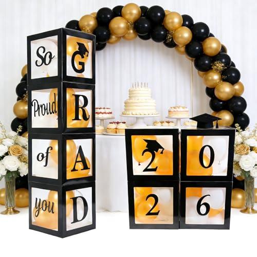 Complete 2026 Graduation Decorations Set with Boxes & Balloons