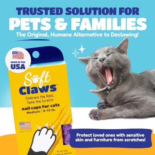 Image of Feline Soft Claws Cat Nail Caps Take-Home Kit, Medium, Purple