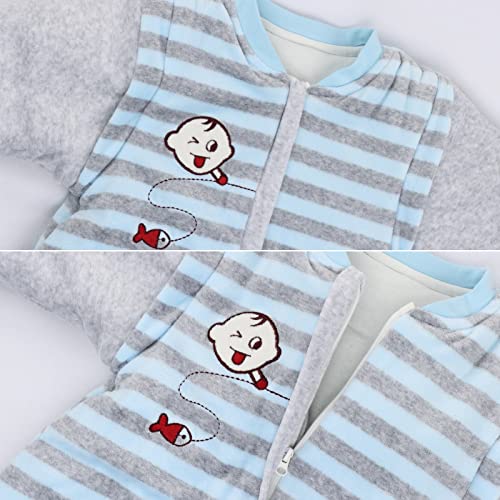 Baby Schlafsack mit Füßen und Langarm Schlafanzug 3.5 Tog Baumwolle mit Abnehmbaren Ärmel Tragbare Decke für 9-24 Monate - Image 3