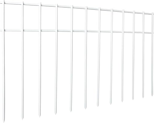 Adavin Valla de barrera de animales, paquete de 10 vallas de 20 pulgadas de largo x 12 pulgadas de alto, valla de jardín blanca sin excavación,