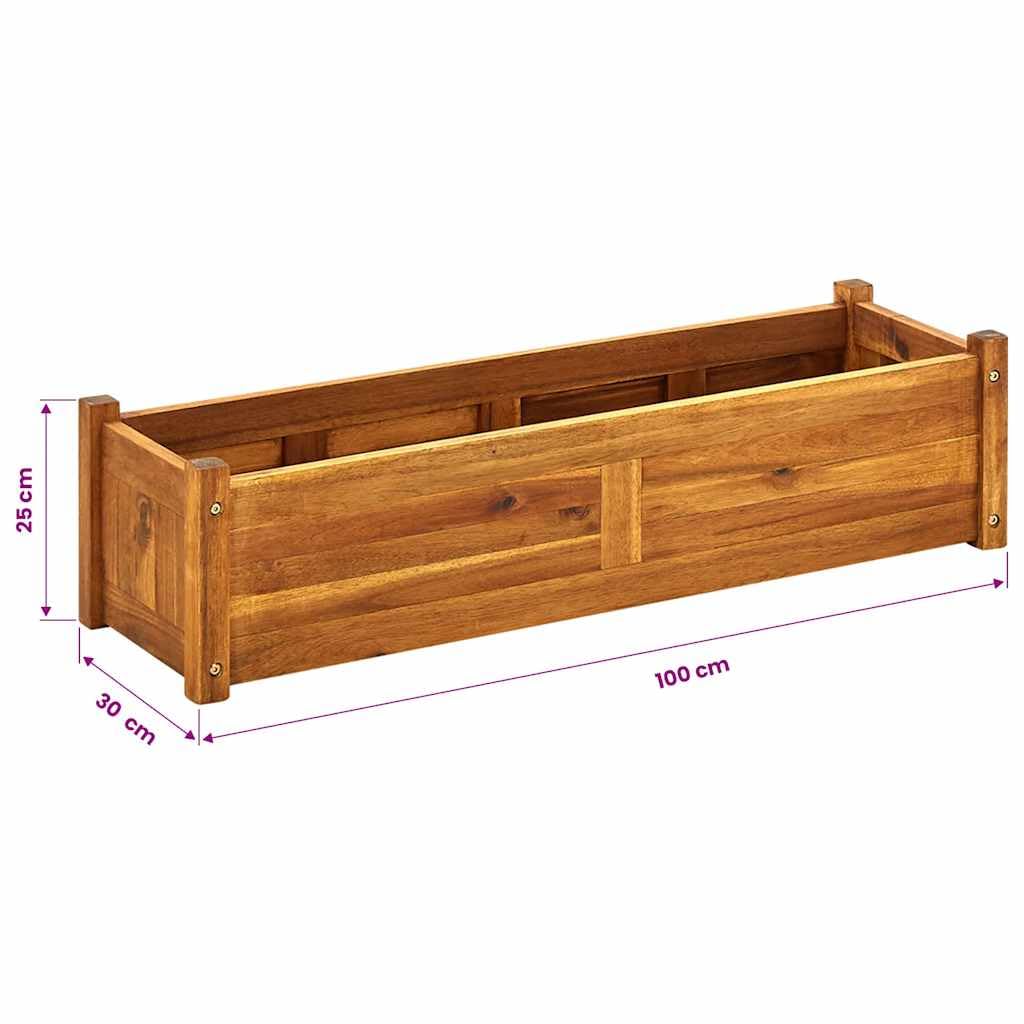 vidaXL Letto Rialzato da Giardino Marrone Vaso Fioriera Cassetta Piante Giardinaggio Portafiori Aperto Fioriera Balcone Terrazzi Legno Acacia
