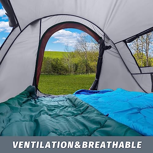 Image of Pop-up Tent,2 Person Camping Tent,Instant Portable Beach Tent,Easy Pop Up Shade Tents 2 Doors for Camping Hiking & Traveling with Carrying Bag
