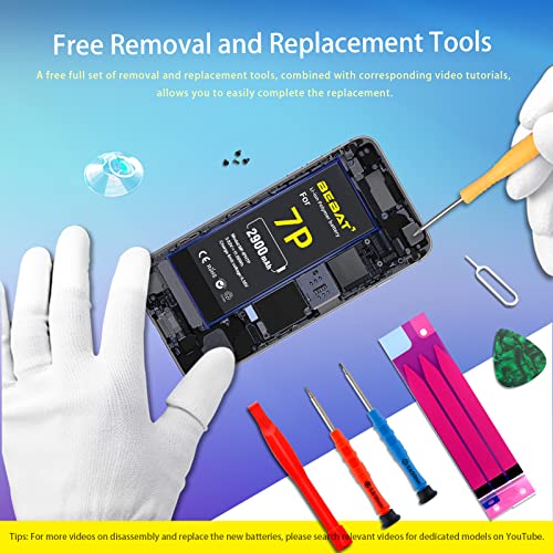 Bebat Replacement For Iphone 7 Plus Battery,Real 2900Mah High Capacity Li-Ion Polymer Replacement Battery For Iphone 7 Plus A1661 A1784 A1785 With Complete Professional Repair Tool #TOP4