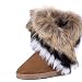 women winter warm high long snow Ankle boots faux fox rabbit fur tassel shoes