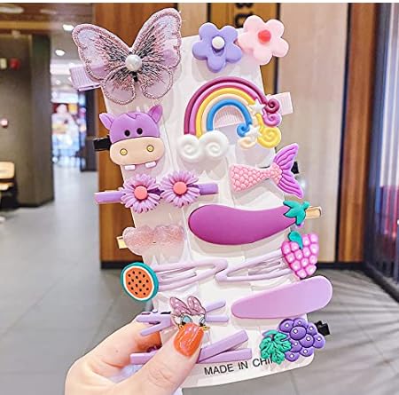 Bhanvi Creations Baby Hair Clips Cute Cute Fruit Cartoon Animal Hair Pin for Kids Hair Clip for Women Girls Hair Accessories (PURPLE) (B0D1CXPJV6) Amazon Price History, Amazon Price Tracker