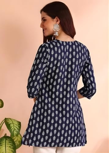Image of Women's Short Kurti in TopsTunic Rayon Cotton Blend | Ladies Ethnic Tunic