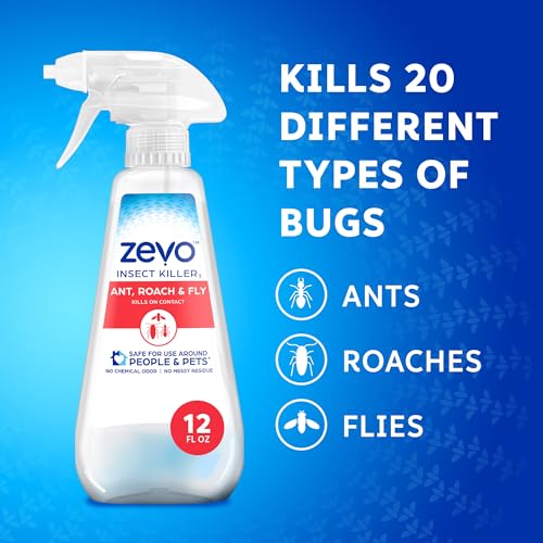 ZEVO Multi Insect Bug Spray for Indoor and Outdoor Use - Kills Ants, Roaches, Spiders, Mosquitoes, Flies and Gnats (2 Bo