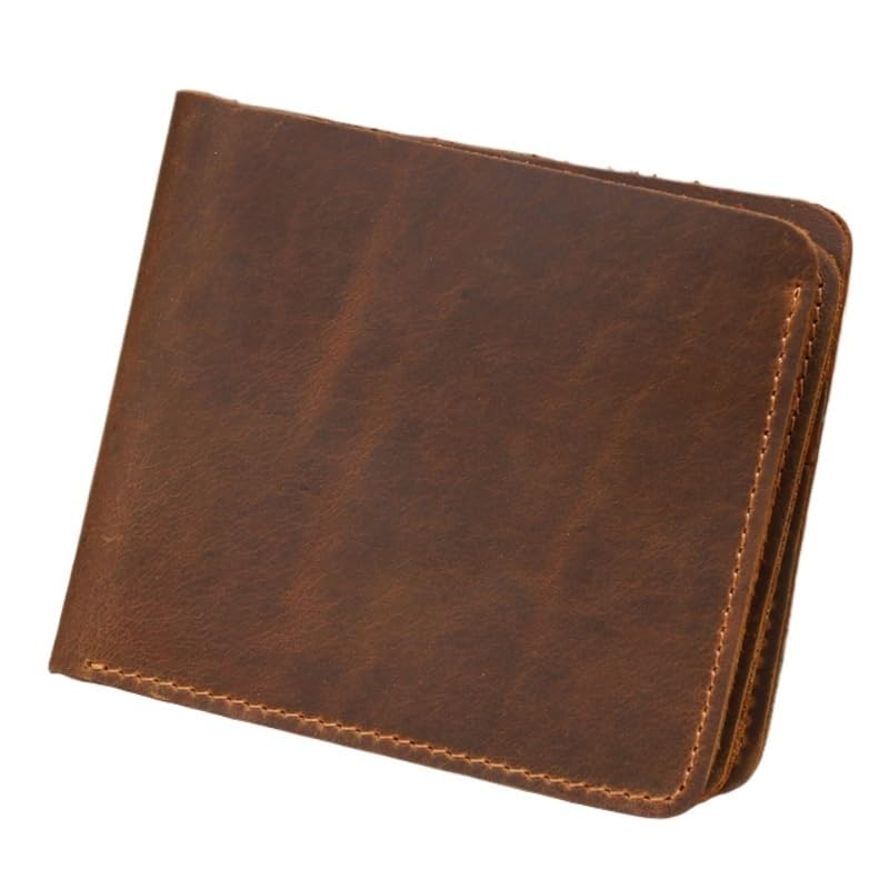 Genuine Leather Mens Wallet with Coin Pocket Minimalist Engraved Bi Fold Leather Wallet f Men(White-Patch Five-Pointed star4)