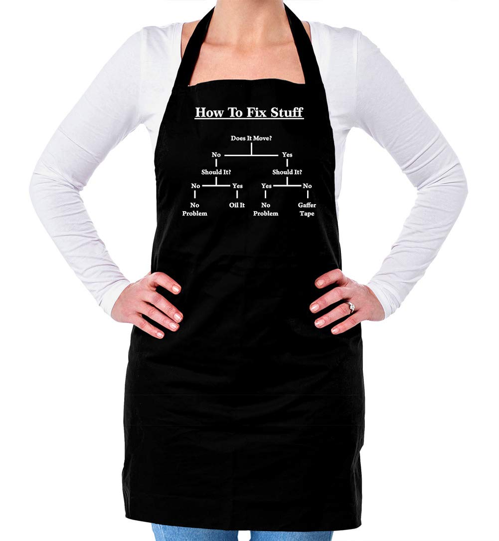 Dressdown DIY Guide - How to fix stuff - Unisex Adult Kitchen/BBQ Apron - Black - One Size