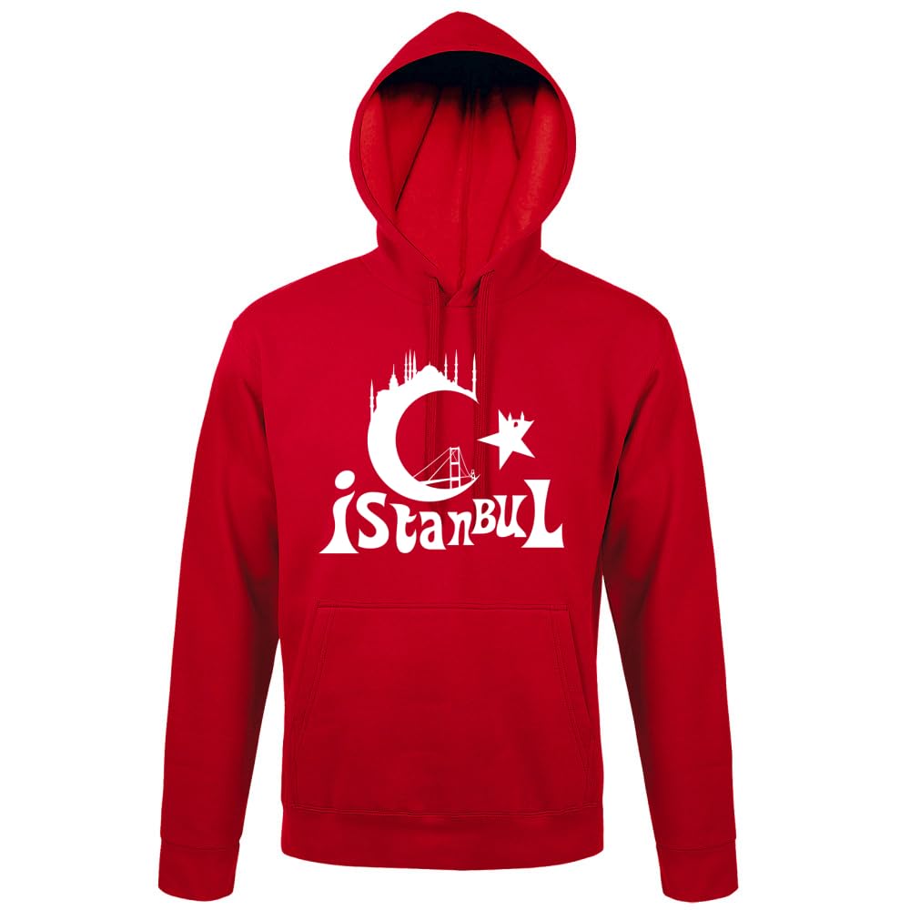Istanbul Turcja męska bluza z kapturem, czerwony, 4XL