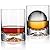 JBHO Hand Blown Crystal Double Old Fashioned Cocktail, Solid Whiskey Glasses, Rocks Glasses, Lowball Glasses - 12 Ounce - set of 2 - Perfect Size for Oversized Ice Cubes - Extra 1.5 Ounce Shot Glasses