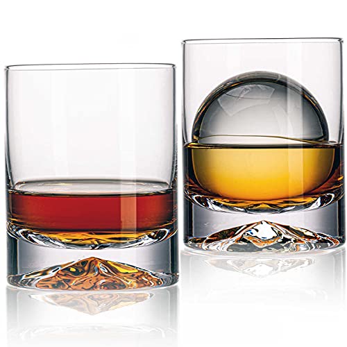 Comparison: Best Old Fashion Cocktail Glass 2 JBHO Hand Blown Crystal Double Old Fashioned Cocktail, Solid Whiskey Glasses, Rocks Glasses, Lowball Glasses - 12 Ounce - set of 2 - Perfect Size for Oversized Ice Cubes