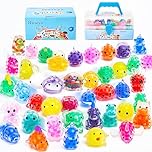 Nuseya Squishy Toys 42 Mochi Squishy Toys Soft Mini Squishies Animals Small Rewards for Party Favor Idea Party Bag Fillers with Box (No duplication)