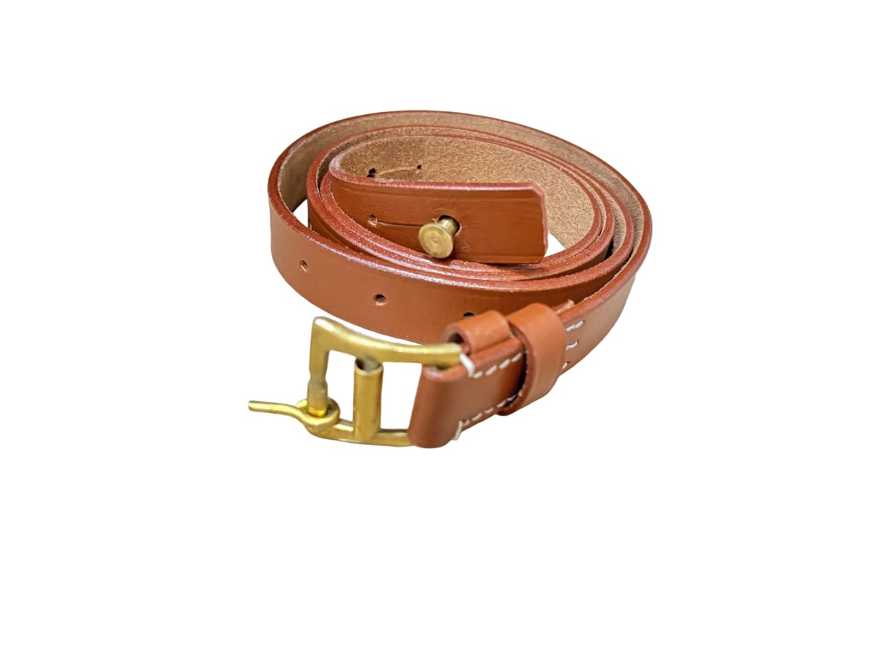 Warcraft Exports Vintage Leather Rifle Sling: WWII Italian Carcano Rifle 100% Leather Sling 1” Wide Strap with Adjustbale Length & Buckle Closure - Brown