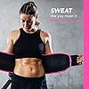Sweet Sweat Waist Trimmer for Women and Men - Sweat Band Waist Trainer Belt for High Intensity Training and Gym Workouts, 5 Adjustable Sizes Black/Pink