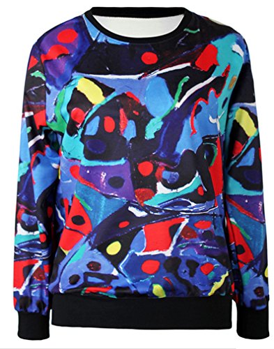 Thenice Women's Digital Print Pullovers Sweatershirts Graffiti