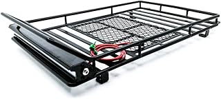 DKKY Luggage Carrier Roof Rack with LED Light Bar for 1/10 RC Crawler Car Axial SCX10 90046 Traxxas TRX4ï¼ˆ245150mmï¼‰