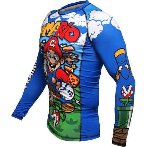 Rashguard Homme Chemise de Compression MMA BJJ Grappling Boxe Workout No Gi