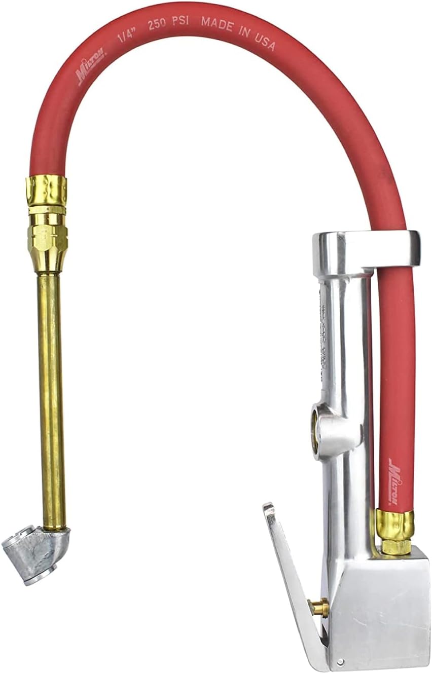 Milton S-516 Analog Tire Inflator with Pressure Gauge, 15" Hose Straight Foot Lock-in Thread Chuck, Made In USA 10-160 PSI : Automotive