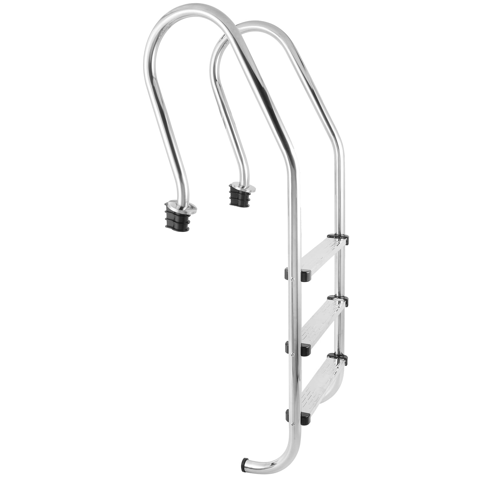 Scaletta per Piscina, Scala da Piscina 3 Gradini in Acciaio | Pedali Antiscivolo, Larghezza Interna 50 Cm, Altezza 157 Cm, per Piscine Interrate e Fuori Terra