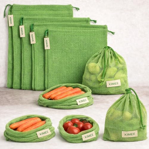 Kimee 100% Cotton Set of 6 Fridge Drawstring Bags | Eco-Friendly ...