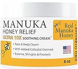 Manuka Honey Cream - Made in USA - Itchy Skin Relief - Soothing Manuka Honey Treatment For Psoriasis...