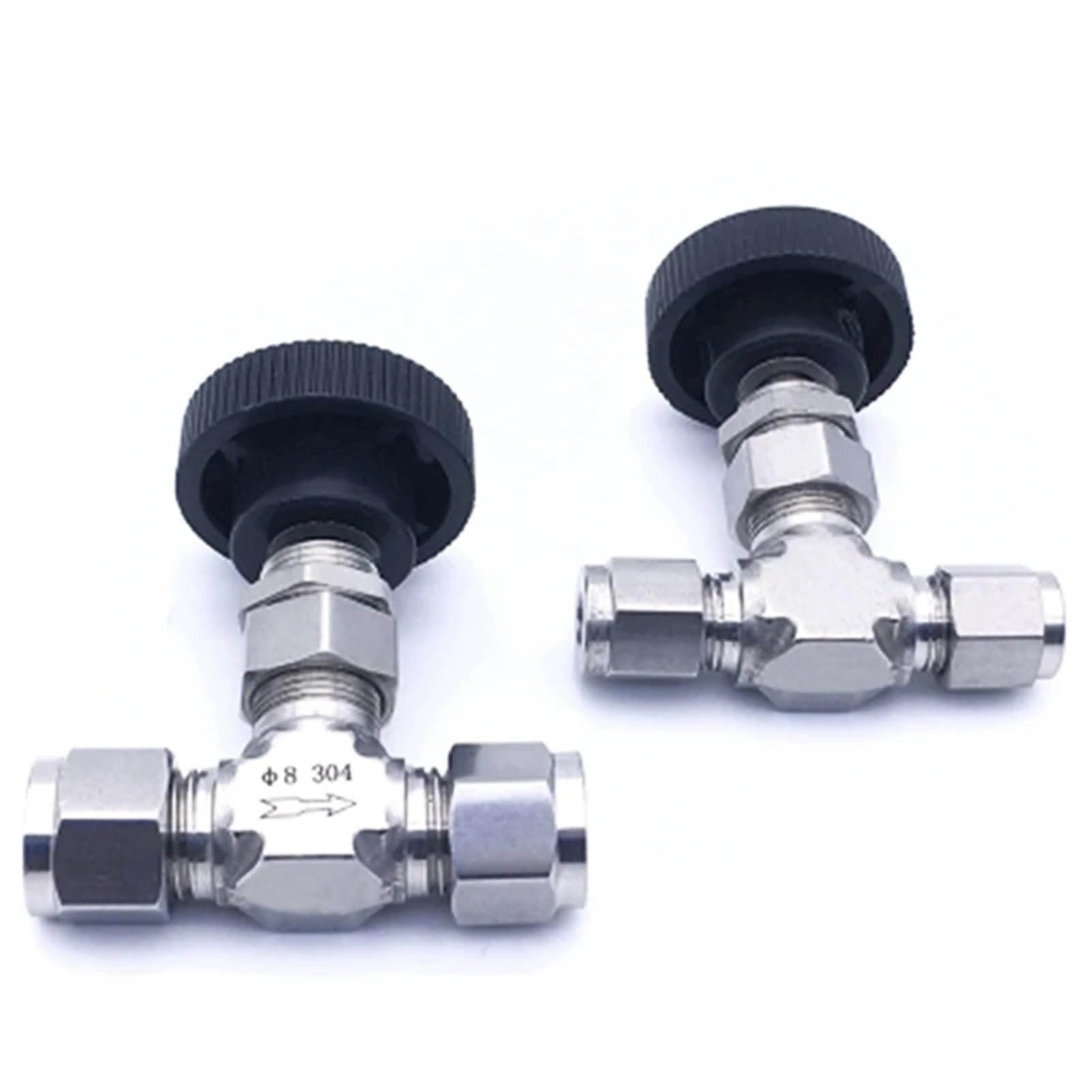 Valve à aiguille réglable inox SS304 type manchon de carte 1/2 pour raccordement tube