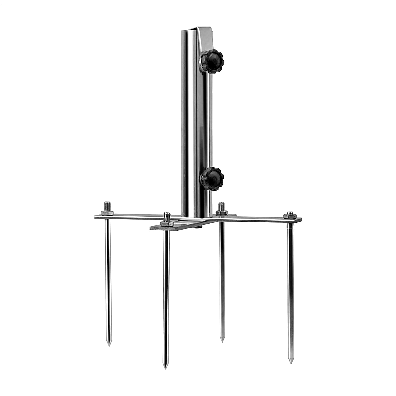 Verstellbarer Sonnenschirm, Sandsockel, 4 Zinken, robuste Unterstützung, stabiler Terrassenschirm-Halter für Garten, Rasen, Camping, Veranstaltungen und Bootfahren