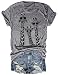 Beopjesk Womens Summer Giraffe Printed T-Shirt Funny Cute Animal Graphic Tees Tops(L,28-Gray)