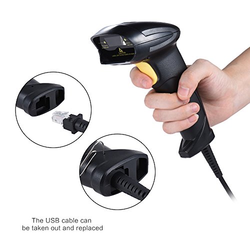 Leitor de scanner de códigos de barras a laser automático portátil Aibecy USB2.0 com fio para superm