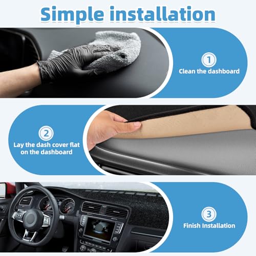 Image of Dash Cover Mat for Volkswagen VW Golf 7 MK7 GTI R Non-Slip Dashboard Cover Mat Sunshade UV Rays Protector Interior Accessories