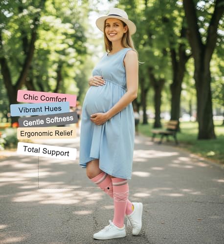 Image of 4 Pairs Compression Socks for Women Circulation-Best Support for Nurses,Running,Athletic,Travel