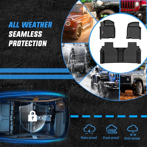 Image of Nilight Floor Mat for Chevy Silverado GMC Sierra 1500 Crew Cab 2019-2026 | Silverado GMC Sierra 2500HD 3500HD 2020 2021 2022 2023 2024 2025 2026 All Weather Custom Fit Heavy Duty Floor Liners