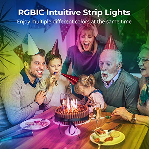 image for MINGER RGBIC LED Strip Lights, Music Sync Bluetooth Lights with Phone 