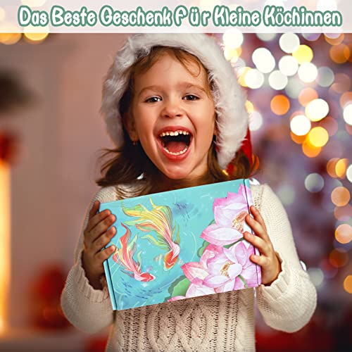 AUBEY 12 Stück Koch-und Backset für Kinder, Backset Kinder und Kinderschürze für 2~6 Jahren, Kinderkochset Chef… – Bild 7