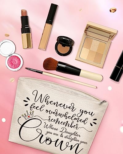 Daughter-Choice-Inspirational-Makeup-Bag-for-Daughter-from-Mom-Dad-Best-Bonus-Step-Daughters-Graduation-Birthday-Present-from-Step-Mom-Small-Linen-Straighten-Your-Crown-Cosmetic-Bags