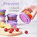 12 Pack Small Plastic Food Containers with Screw on Lids, 5 oz Reusable Freezer Deli Food Storage Jars, Meal Prep Condiment Container, Microwave & Dishwasher Safe (Purple)