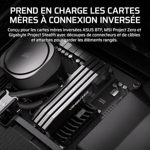 CORSAIR Frame 5000D RS ARGB Boîtier Modulaire Mid-Tower à Haut Débit d'air – 4X Ventilateurs RS Pré-Installés, Système de Support pour Ventilateur InfiniRail – Noir
