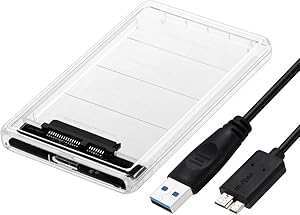 SAIENTEE 2.5 Inch External HDD/SSD Hard Drive Enclosure USB 3.0 Tool-Free Hard Disk Caddy Support UASP 5Gbps for 2.5