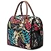 UTOTEBAG Sac Isotherme Repas Lunch Bag Sac Déjeuner Portable 10L pour Pique-Nique/École/Travail/Familie/Enfant/Hommes/Femmes -Feuilles Multicolore Noir