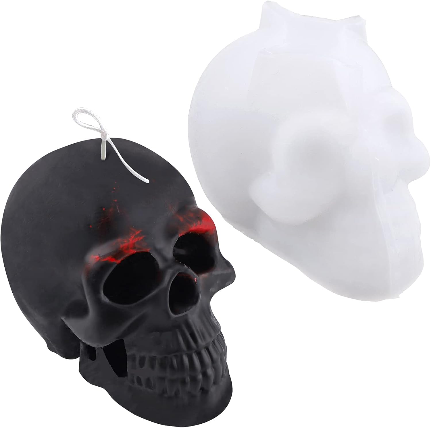 Molde de Silicona de Calavera Molde de Calavera para Velas Molde de Vela de Silicona 3D, para Manualidades de Bricolaje Decoración de Fiesta de Halloween en casa