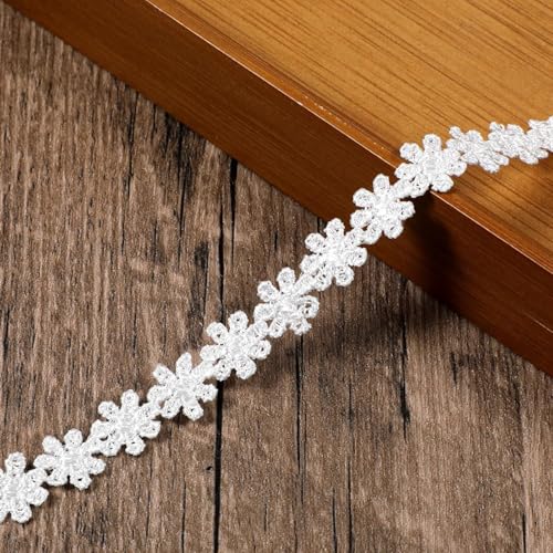 La Mejor Lista de Encajes para comprar online. 43 15 yardas de encaje blanco para decoración, encaje floral vintage para costura de ropa, cinta de corte de flores para artesanías, embalaje de regalo, costura de ropa, decoración...