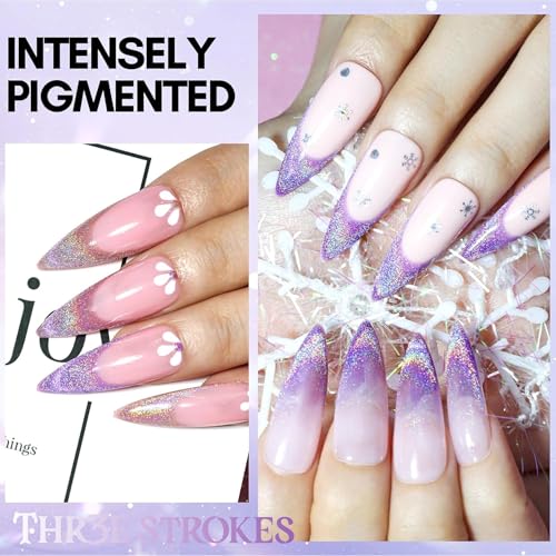 Image of THR3E STROKES 9D Glitter Cat Eye Magnetic Nail Polish Gel Art Manicure DIY at Home Soak Off UV 7.5ML (CE4)